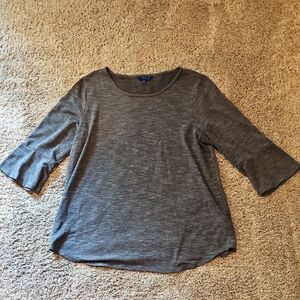 Apt. 9 Gray 3/4 Sleeve Relaxed Blouse
